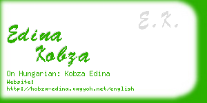 edina kobza business card